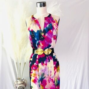 CAbi Vibrant Multicolor Midi Dress